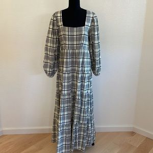 Topshop square neck bubble sleeve mix dress US size 12